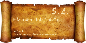 Sándor Lázár névjegykártya