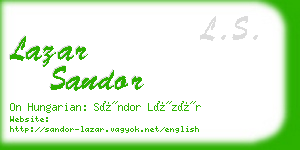 lazar sandor business card